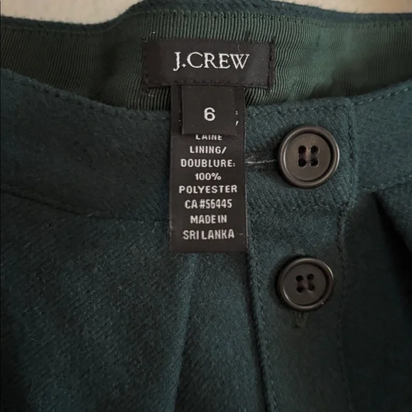J.Crew Wool A-Line Skirt Dark Green | Dark Academia | Size 6 - Picture 6 of 8
